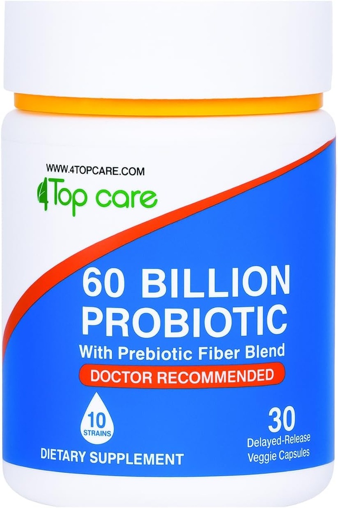 Probiotika 60 milliarder CFU - 10 Strains + organiske prebiotika - Immune, Digestive & Gut Health - støtter anledninger, diarrea, gass og bleking - for kvinner og menn - 30ct
