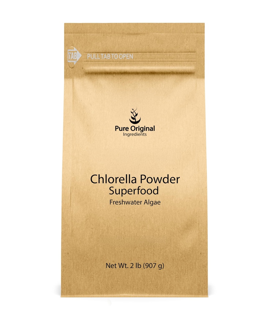 PURE ORIGINAL INGREDIENTS Klorella pulver (2 lb) Superfood, ferskvannsalgae, naturlig