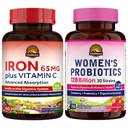 Vitalitown Kvinners probiotika & jern Supplement Bundle