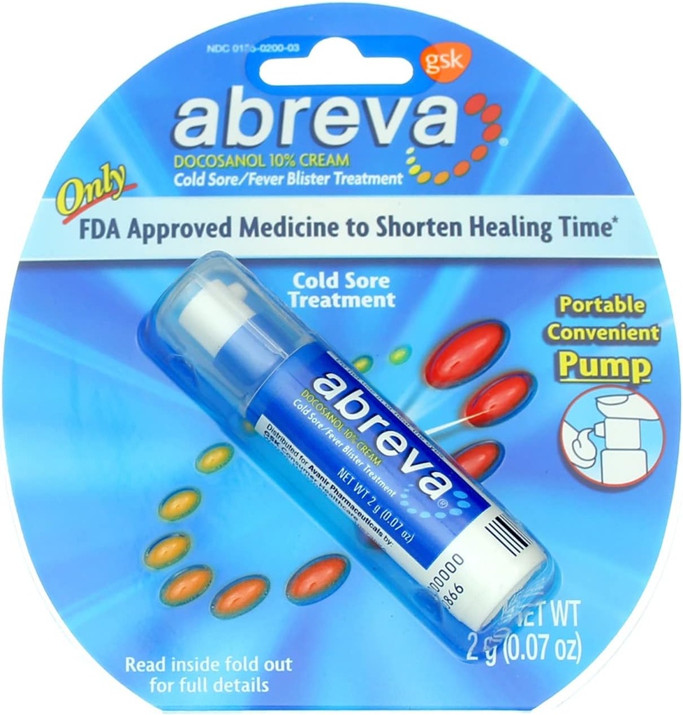 Abreva 2grm pumpe størrelse 1ct Abreva kald sore behandling