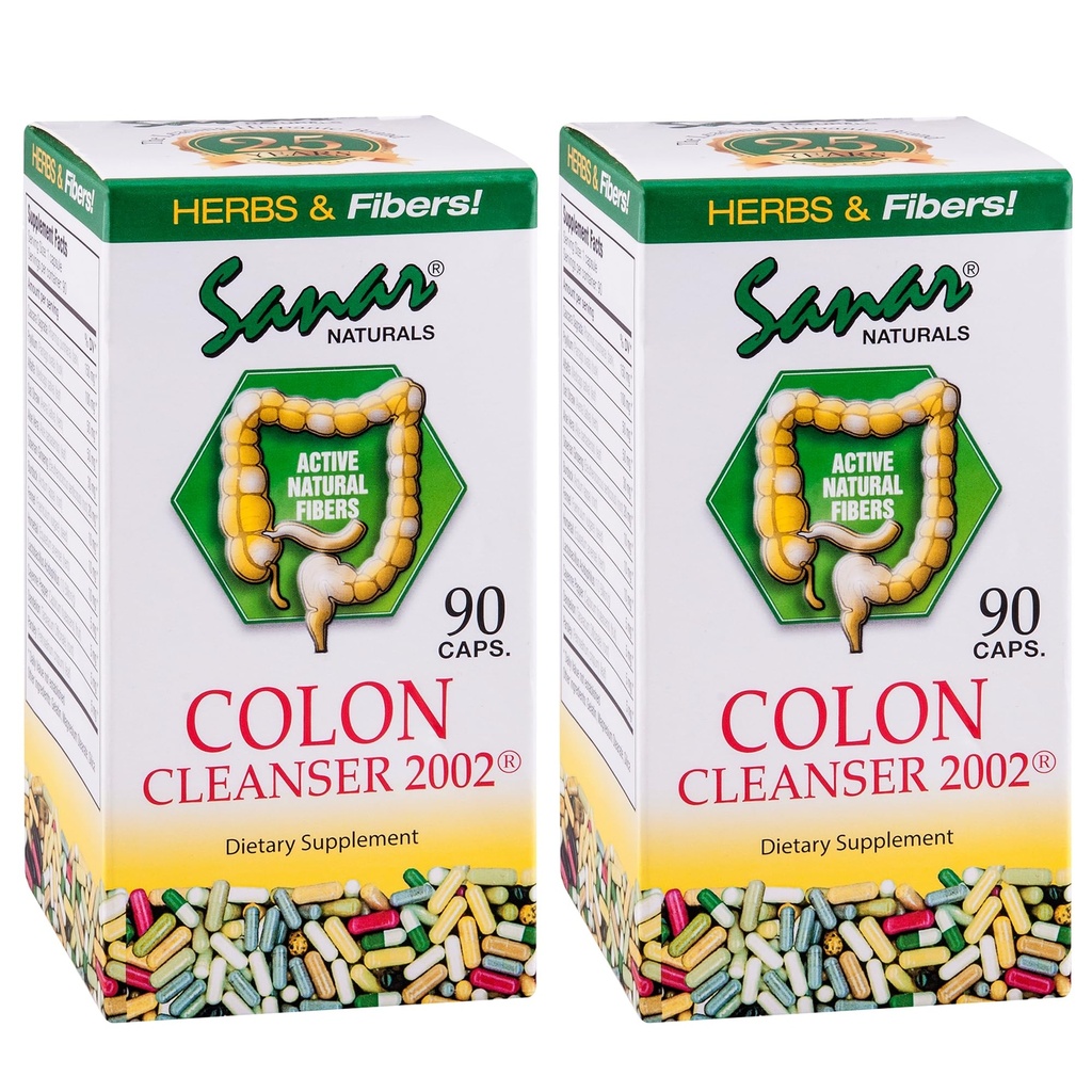Sanar Naturals Colon Cleanser, 90 kapsler (2 pakke) - Diett Fiber, Herbal og Probiotika Blande, Digestiv støtte, Colon Cleanse Supplement for kvinner og menn