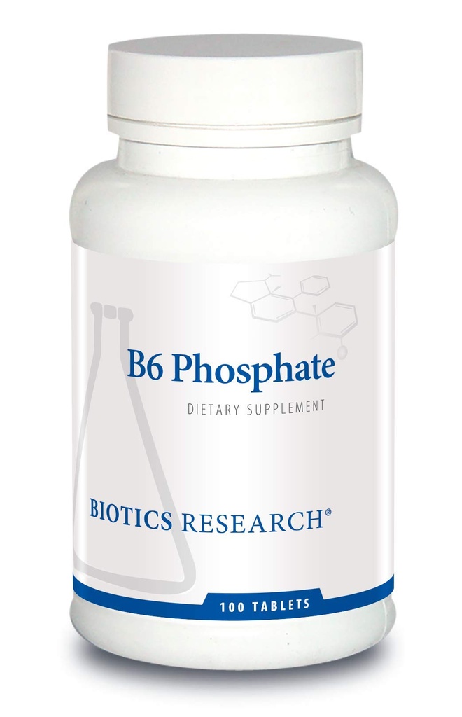 Biotika Forskning B6 Fosfat Biologisk aktiv form av vitamin B6 (pyridoksal-5-fosfat), støtter immunfunksjon, metabolisme, kardiovaskulær helse 100 tabletter