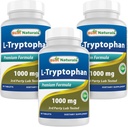 Beste Naturals L-Tryptophan 1000 mg 60 tabletter (60 greve (pakke på 3))
