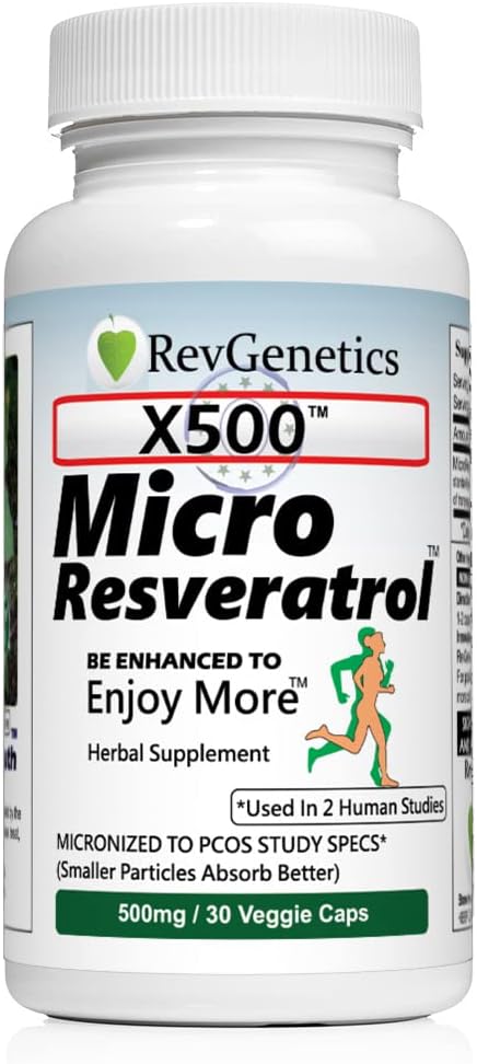 X500: ren Resveratrol 500 mg - ren trans-Resveratrol - 30 vegetariske kapsler - 500 mg per kapsel