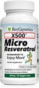 X500: ren Resveratrol 500 mg - ren trans-Resveratrol - 30 vegetariske kapsler - 500 mg per kapsel