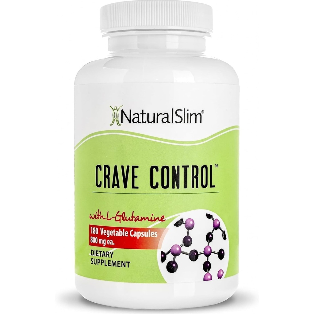 NaturalSlim Natural Appetite Suppressant - Craving Blocker Sukker & raffinert karbohydrater Crave Control - Energi & Metabolisme Booster med L Glutamin & Thiamine B1 Supplement - 180 Grønnsaker Kapsler