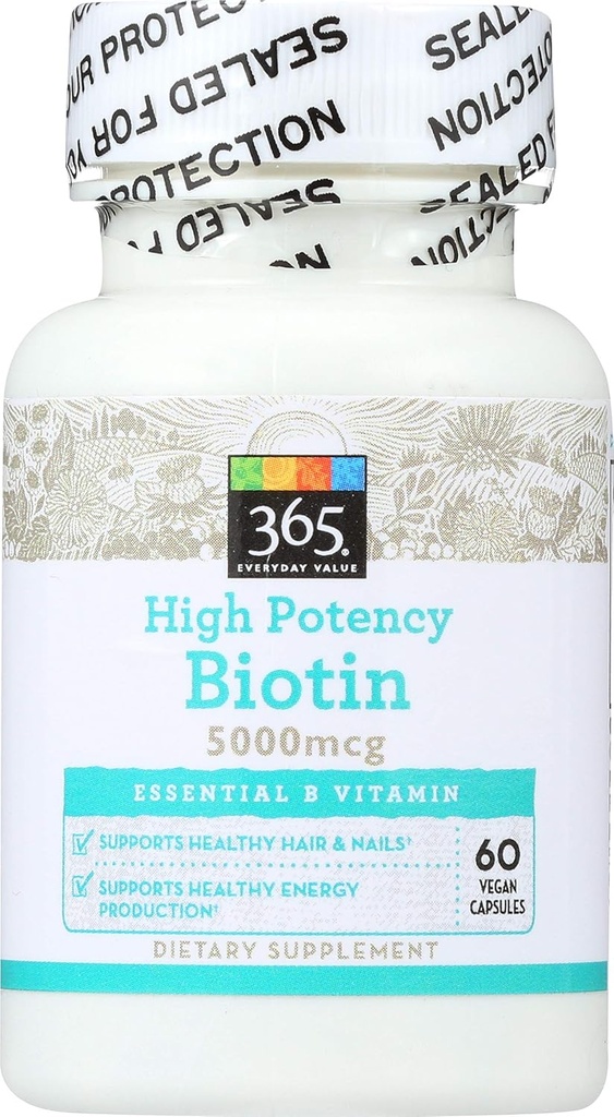 365 av hele matmarkedet, høy potens Biotin 5000mcg, 60 ct
