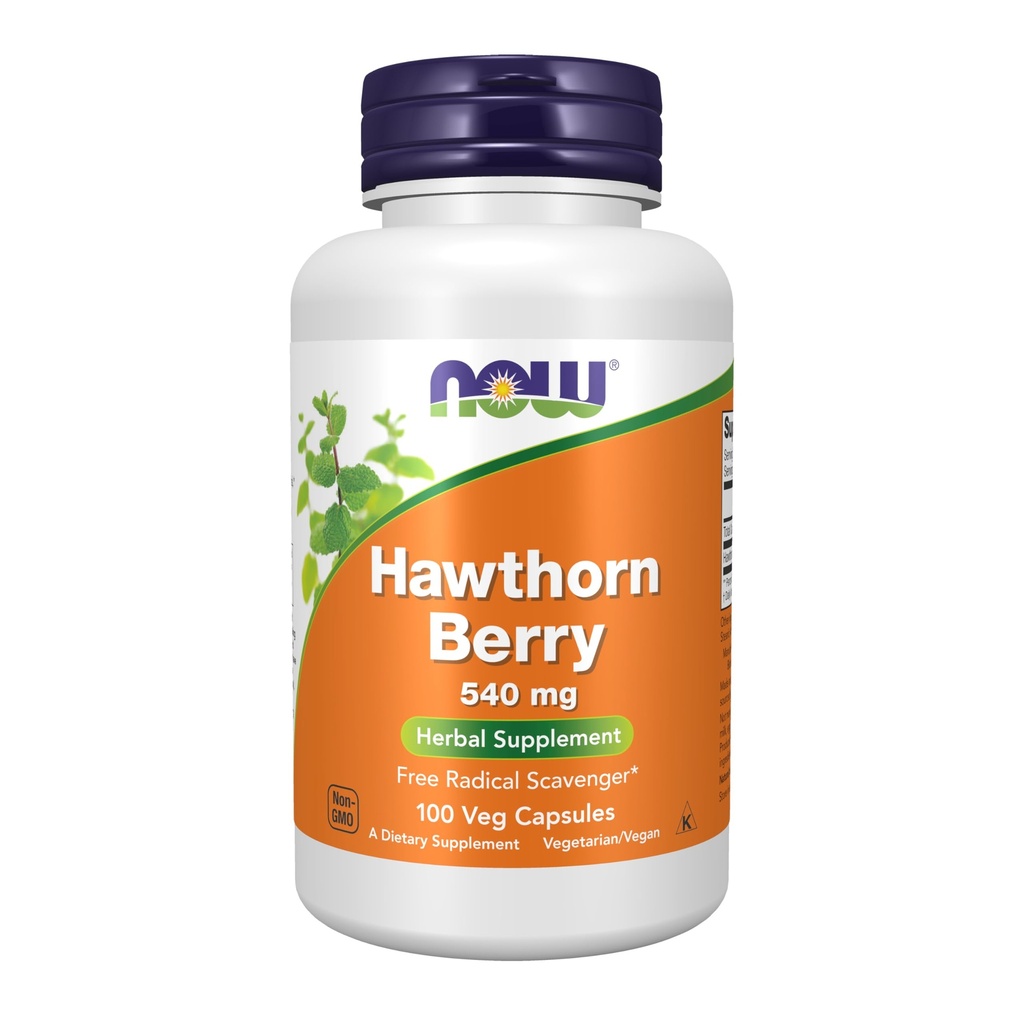NÅ Mat Kosttilskudd, Hawthorn Berry 540 mg, Gratis Radikal Scavenger*, Herbal Supplement, 100 Veg Kapsler