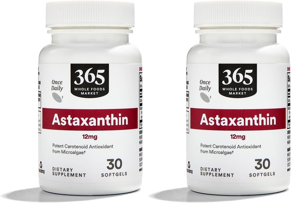 Hele matmarkedet, Astaxanthin 12mg, 30 ct (Pack of 2)