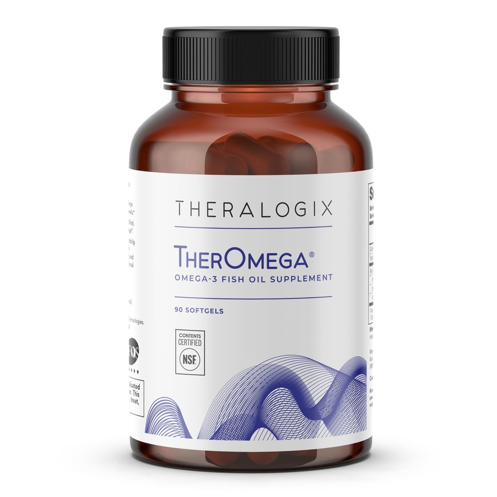 Therologix Theromega Omega-3 Fish Oil Supplement - Støtter hjerte, hjerne, immun og felles helse * - 700 mg DHA & EPA fra Wild Alaska Pollock - Sustainablely Sourced - NSF-sertifisert - 90 Softgels
