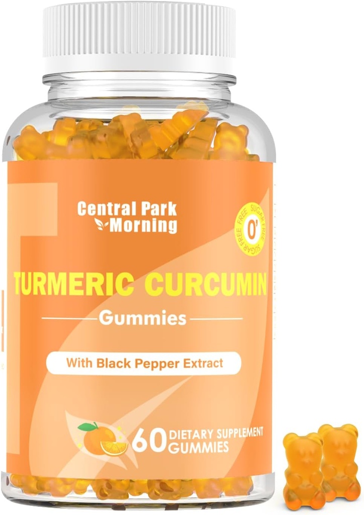 Turmeric curcumin gummies, Extra styrke felles støtte gummier med gummi curcumin, Vegansk ikke-GMO, kosttilskudd, 60 greve