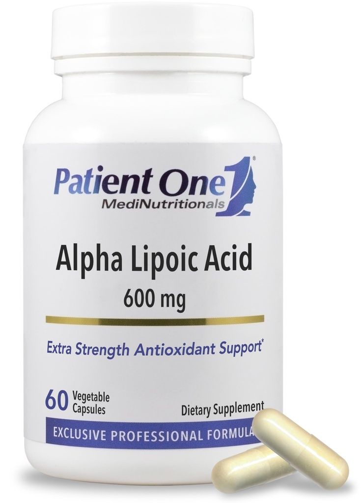 Pasiente én Alpha Lipoic Acid (ALA) 600 mg | Antioksidant Supplement for å støtte nerve og lever helse* | 60 kapsler