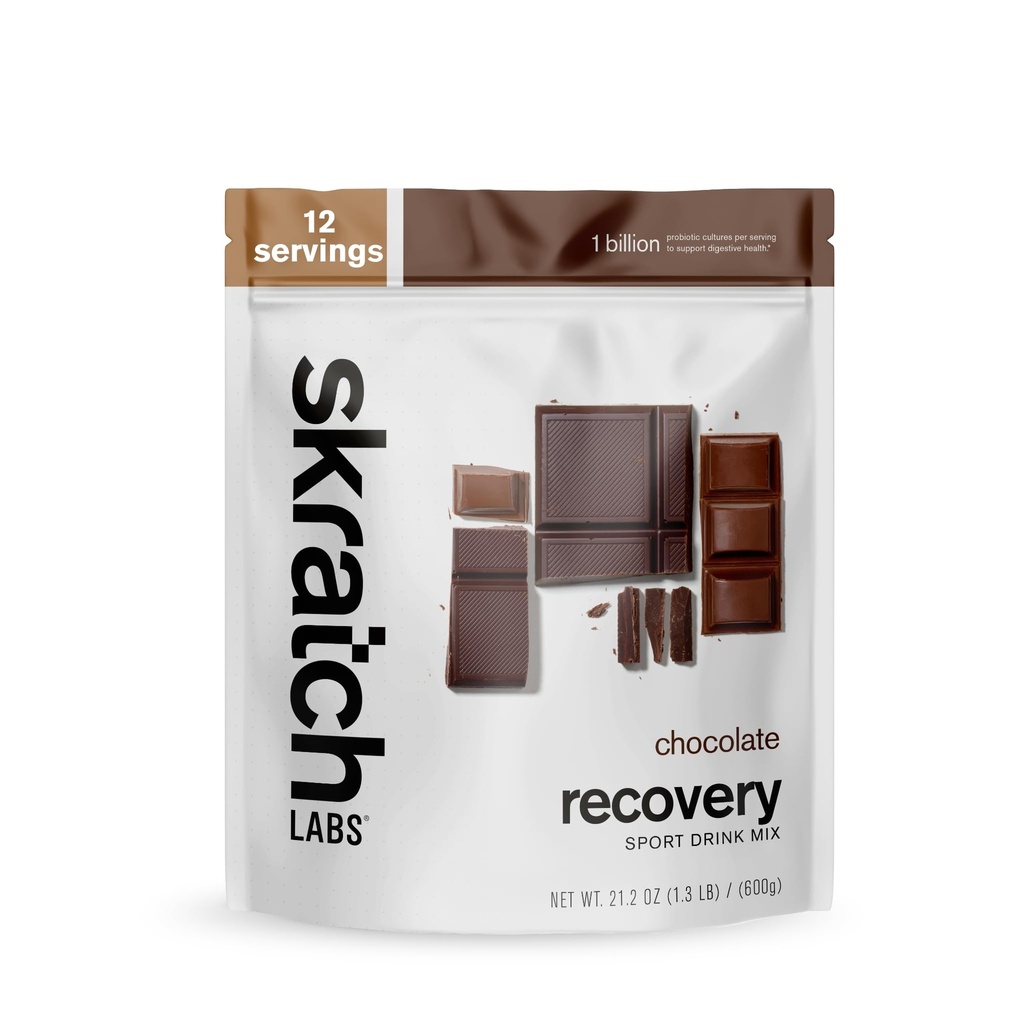 Skratch Labs Post Trening Recovery Drink Blande med sjokolade, (21.2 oz, 12 Serveringer) med komplette melkeprotein av Casein, Whey, Probiotika, Glutenfri, Kosher, Vegetarisk
