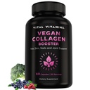 Vitale vitaminer Vegan kollagen Booster - med silica og hyaluronsyre - Plantebaserte kollagen kosttilskudd - støtter hår, hud, negler og ledd - 60 kapsler