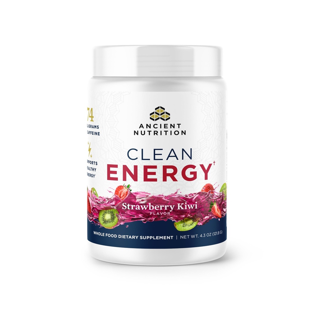 Gamle Ernæring Clean Energy Powder, Jordbær Kiwi, støtter sunn energi og kognitiv helse, fremmer mental varsling og fokus, 30 serveringer
