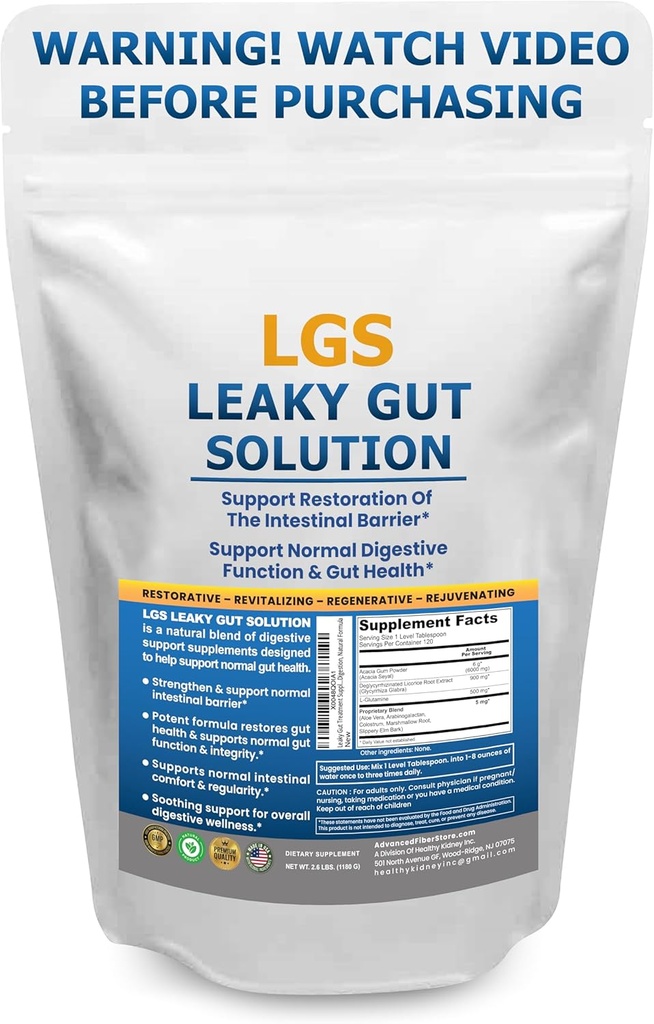 Leaky Gut Reparasjon m/L Glutamin & Prebiotika- Gut gjenoppretting, Leaky Gut Helse pulver- Leaky Gut Reparasjon kosttilskudd for IBS, Digestive Restoration & Gut Lining Support- Inkluderer GutHealth Assist Book