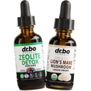 Zeolit Detox & Lions Mane Drops - Zeolit for barn og voksne med vitaminer B12 & D, Clinoptilolit Gentle Body Daily Detox Cleanse - Organic Lion's Mane Mushroom flytende drops for fokus, tåke, hjerne
