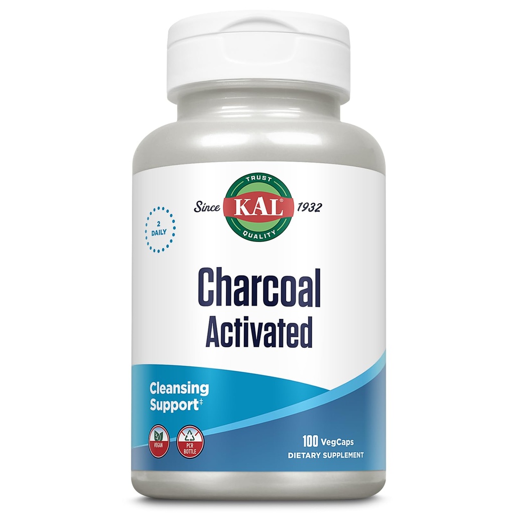 KAL Charcoal, Aktivert kokosnøtt Shell 280mg
