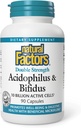 Naturlige faktorer, Acidophilus & Bifidus dobbelt styrke, probiotiske og prebiotiske formel, 90 kapsler