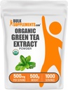 BulkSupplements.com Økologisk Grønn Te Ekstrakt pulver - Organisk Grønn Te pulver, Polyphenoler Supplement - Vegansk & Glutenfri, 500 mg per servering, 500g (1,1 lbs) (Pack of 1)