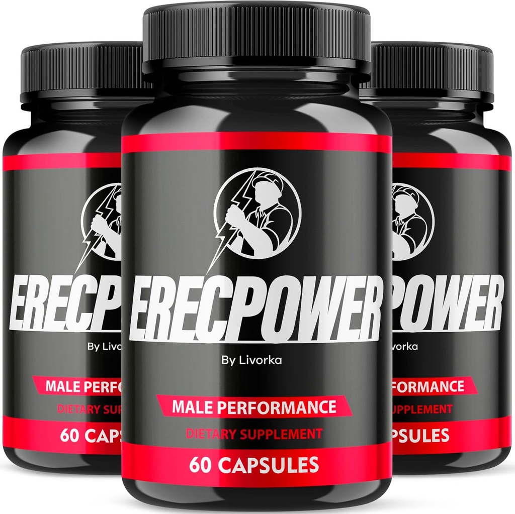 (3 Pack) Erecpower for menn Supplement Kapsler, Erecpower Piills Alle naturlige ingredienser, Erecpower Original Advanced Formula, Erecpower Vitamin støtte, Ericpower vurderinger, 180 Kapsler i 3 måneder