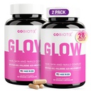 GOBIOTIX Håret og neglene vitamin Supplement - 10000mcg Biotin piller med hyaluronsyre, folat, jern, magnesium og sink - kollagenproduksjon, hårvekst - 60 serveringer