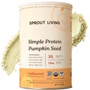 Sprout Living Organic Pumpkin Seed Protein Powder, Unflavored, 20 gram plantebasert proteinpulver uten kunstige søtningsmidler, ikke-GMO, Vegansk, Glutenfri (1 pund, 30 serveringer)