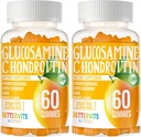 Glukosamin Chondroitin Gummies med MSM & Elderberry Extra styrke - Felles støtte, Antioksidant immun støtte Supplement for voksne, menn og kvinner120 oransje Gummies
