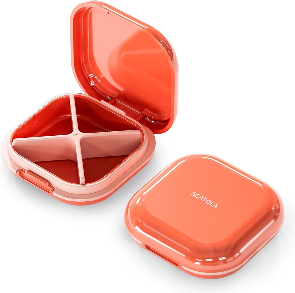 Liten Pill Case, Reisepille boks, Bærbar Pill Organizer, Pill Container for Pocket 4 Sammenligninger, Daglig Compact Travel Medicine Holder for vitaminer Medisinering (Pink)