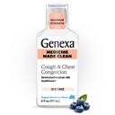 Genexa Clean Cough & Chest Congestion Relief, Dye Free, 0% Kunstige Additiver, Multi-Simptom Maksimum styrke relief Cough Syrup, Cough Suppressant & Forventning, Organic Blueberry Flavor, 6 fl oz