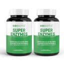 GOBIOTIX Digestive Enzymer Supplement med prebiotika og probiotika for kvinner og menn - Gut Helse, Gluten Digestion, Laktoseabsorpsjon, Plantebasert Diett piller - 120 Kapsler