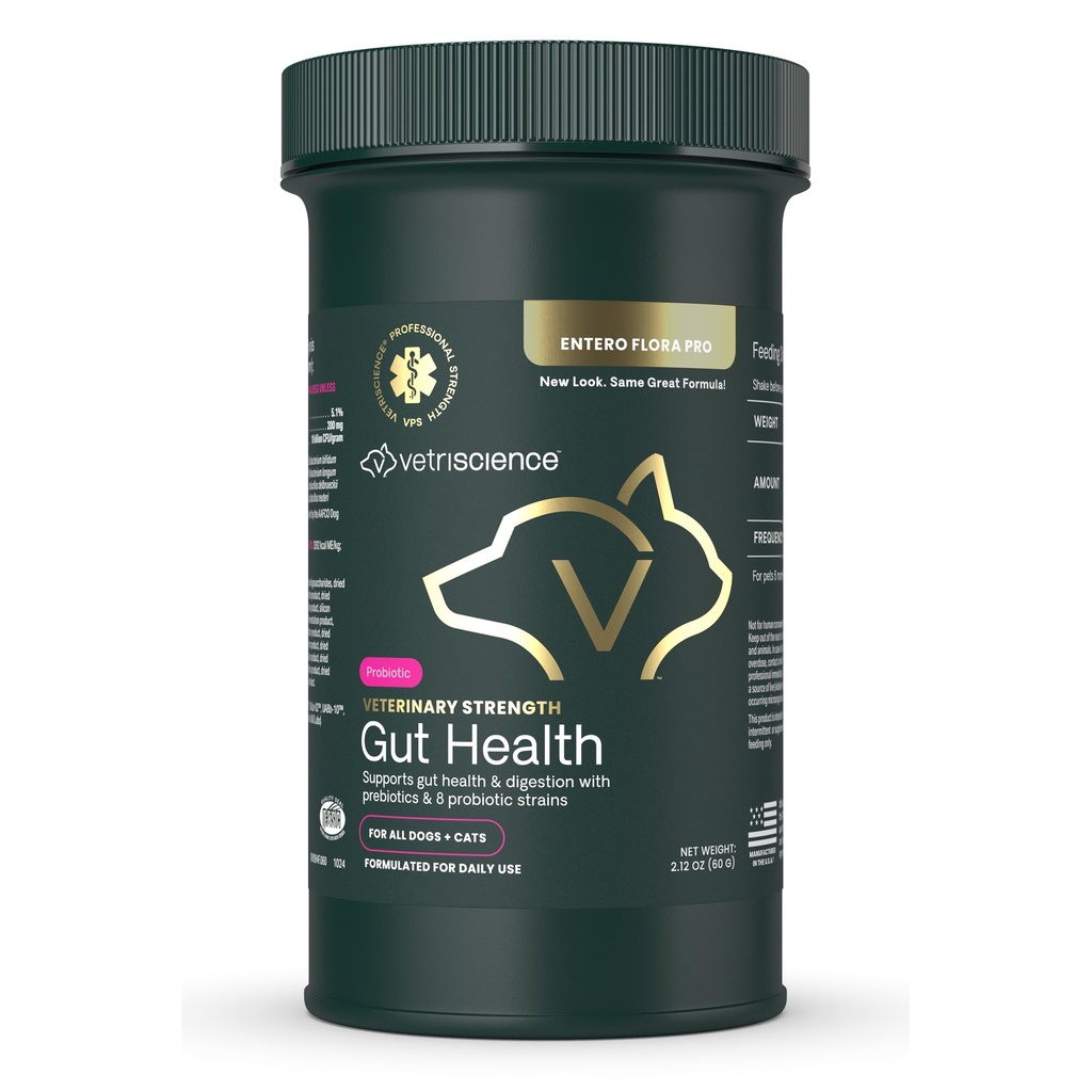 Veterinær styrke Gut Helse pulver - Gut Helse Supplement for Kjæledyr - Immunitetsstøtte - Pet-Friendly Probiotic Powder - Smakløs & Odorless - 60 Services