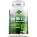 100% ren hår, hud og negler vitaminer med Biotin Super Bland formel, designet for å støtte strålende skjønnhet, hår, hud og negle helse for både kvinner og menn