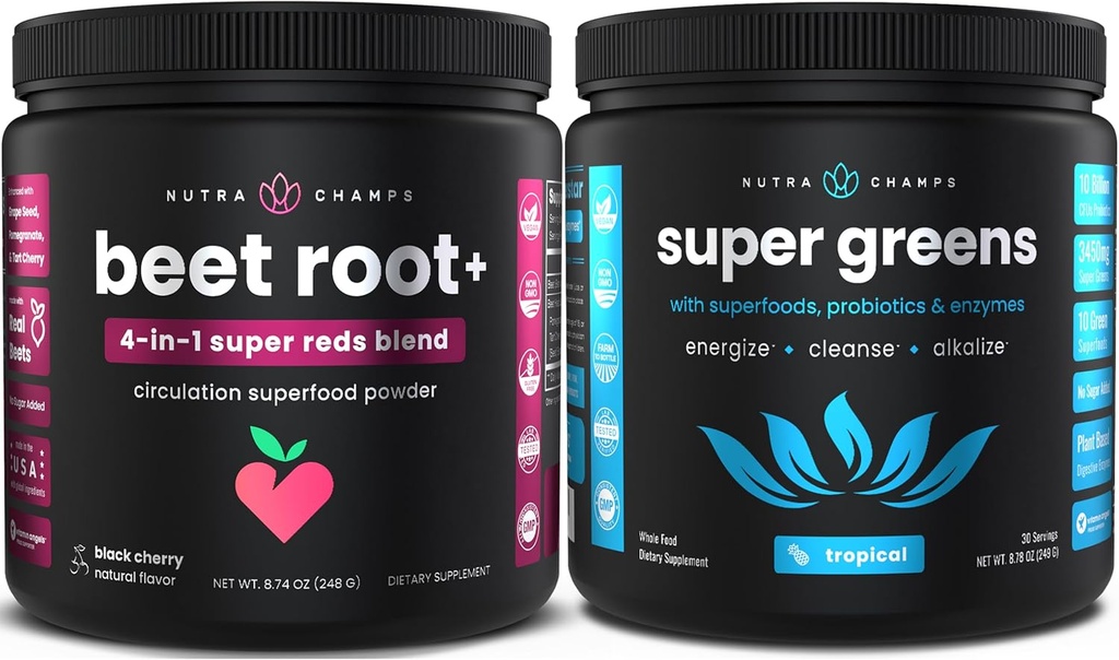 NutraChamps Beet Root Powder - Grønn Superfood Powder