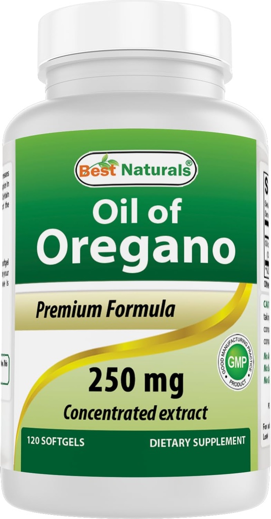 Beste Naturals Oregano olje 250 Mg Softgels, 120