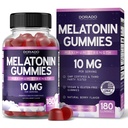 Melatonin Gummies 10mg for voksne (180 greve) - Hurtig oppløse Melatonin Gummies - Gummi for voksne Inneholder 10mg - høy styrke - Blandet Berry Flavor - Ikke-GMO, Vegansk Supplement & laget i USA