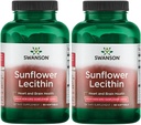 Swanson Sunflower Lecithin - Herbal Supplement som fremmer sunn hjernefunksjon - Naturlig formel som støtter hjertehelse og sunn lipidbalanse - (90 Softgels, 1200mg Hver) 2 Pack