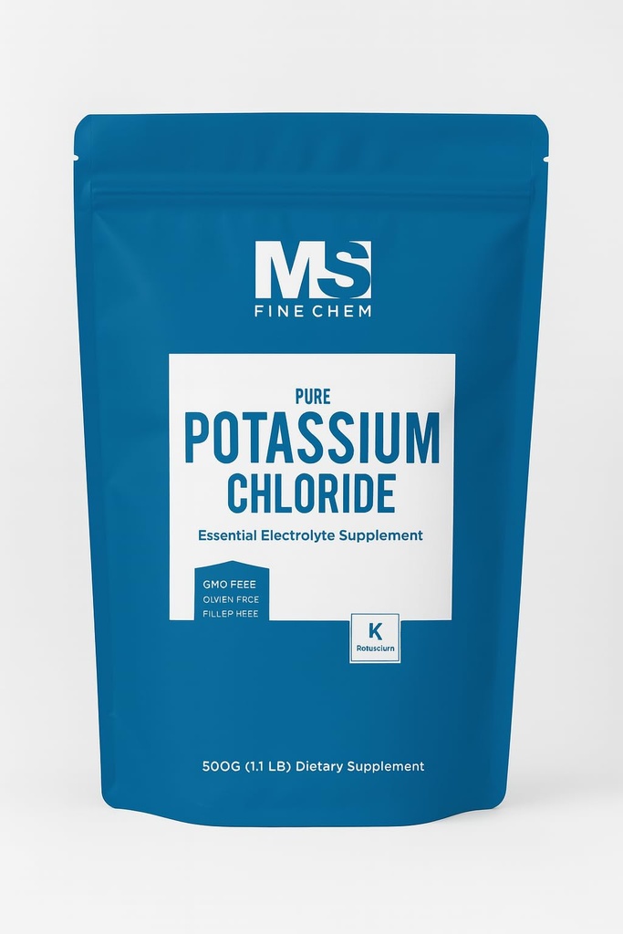 Kaliumklorid pulver - 500 gram - 1,1 lb - Kalium Supplement pulver, Kaliumklorid salt substituert, Kalium salt - Glutenfri, 200 mg per servering