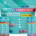 Elektrolyt pulver sukker-fri hydrasjon pakker Variety Pack HydroMATE 16 Sticks