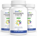 Liposomal Fisetin med Quercetin Kosttilskudd 1200 mg per servering, høy absorpsjon Polyfenoler Antioksidanter for kvinner,Men,Non-GMO, Glutenfri,3 flaske-180 Softgels