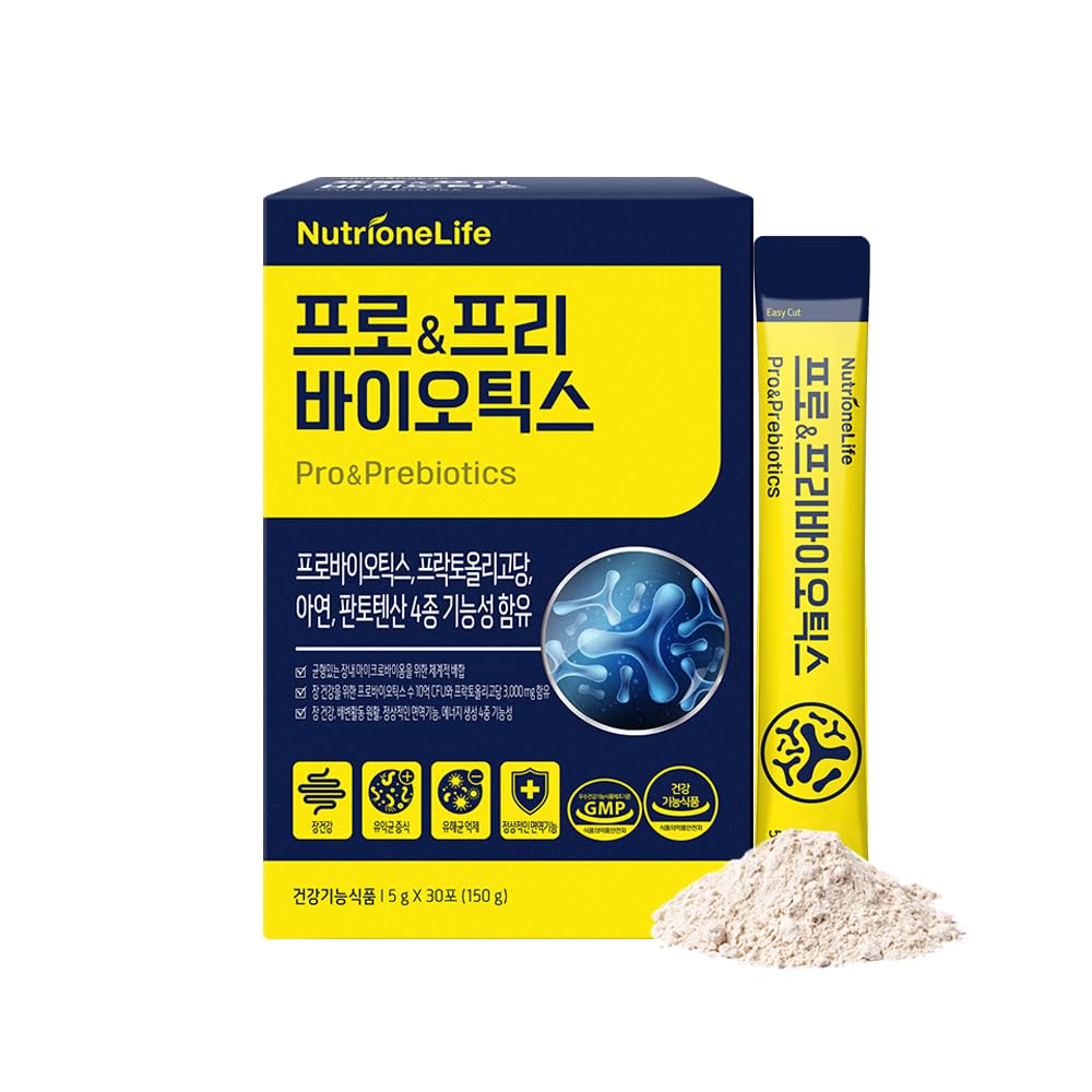 Pre & Pro Biotics, 1 milliard CFU, pulvertype Korea Probiotika, Multi-Strain Probiotic Blend, støtter Digestive Wellness, inneholder sink og Pantotensyre