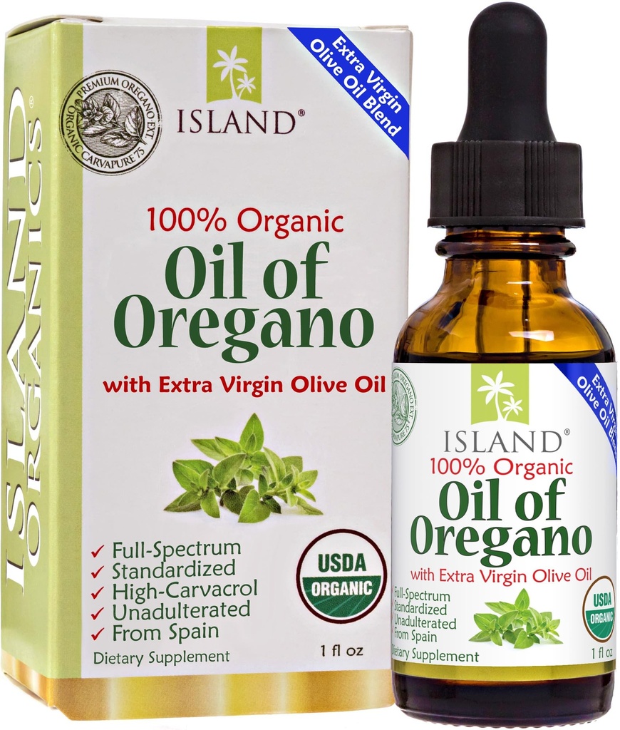 Olje av Oregano organiske flytende dråper (1 fl oz) - blanding av organisk Oregano olje og olivenolje, dyrket i Spania