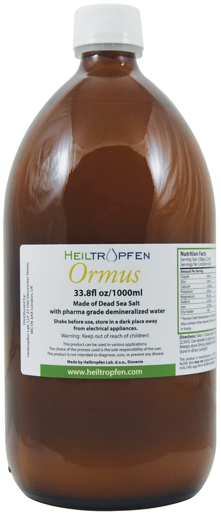 Ormus 33.8 Fl Oz - 1000 ml | Konsentrert Orme | Atomiske mineraler | Heiltropfen®