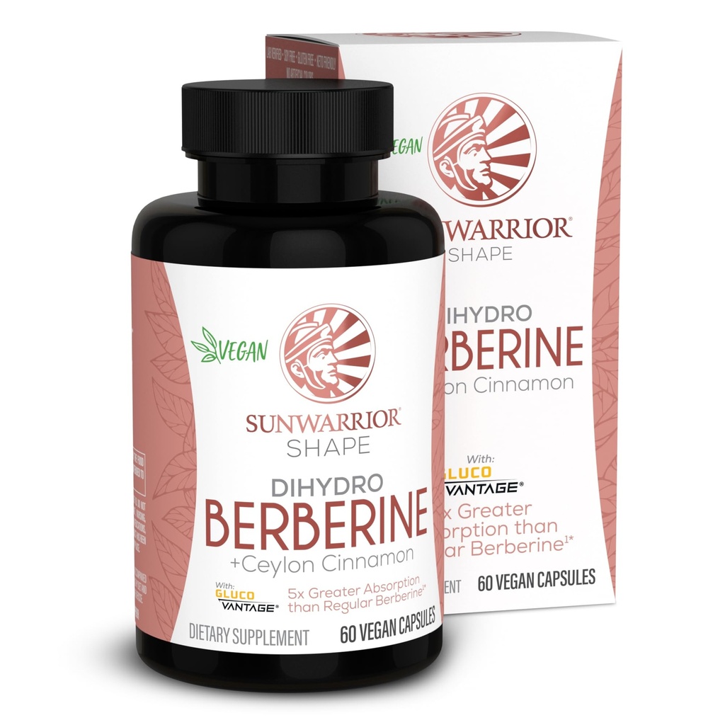 Sunwarrior Berberine Supplement Ceylon Cinnamon DihydroBerberine Kapsler 60 greve flaske 30 serveringer