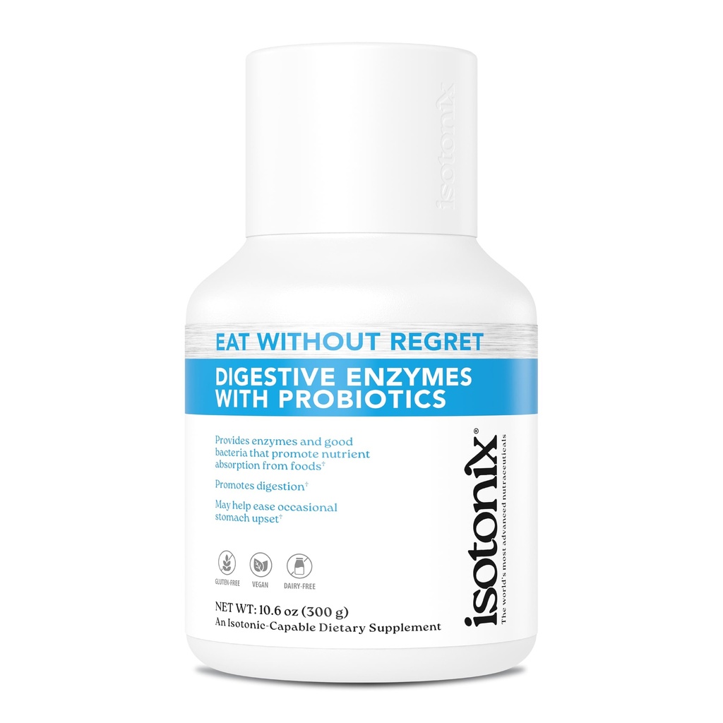 Isotonix® Digestive enzymer med probiotika | DigeZyme® Multi-Enzyme Complex & Laktopore® Bacillus Coagulans | Nutrient Absorpsjon, Gut Balance & Digestive  Health Vegan, Glutenfri | 90 Services