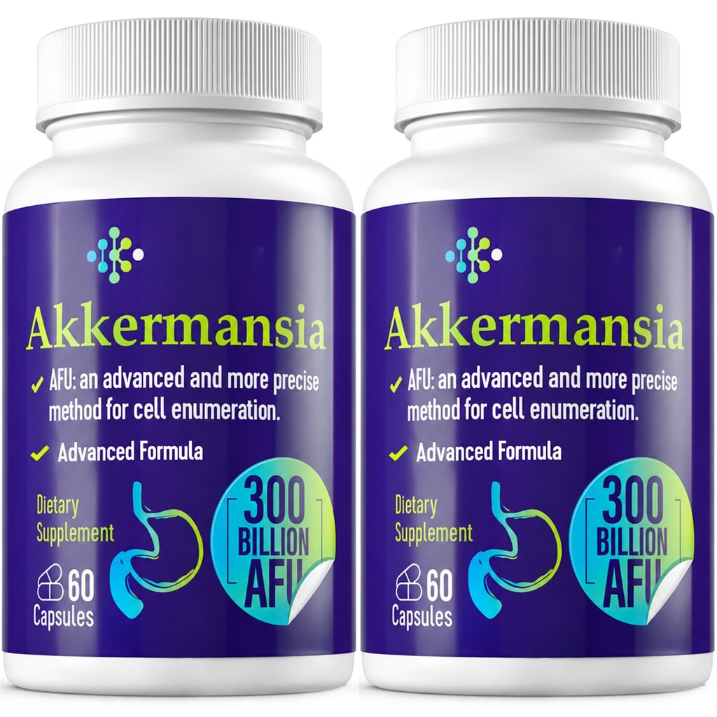 300 milliarder AFU Akkermansia Probiotic for kvinner og menn, Akkermansia Mucinifila for mer GLP-1 produksjon, Digestive, Gut & Immune, Gut Digestive Lining funksjon, 120 greve