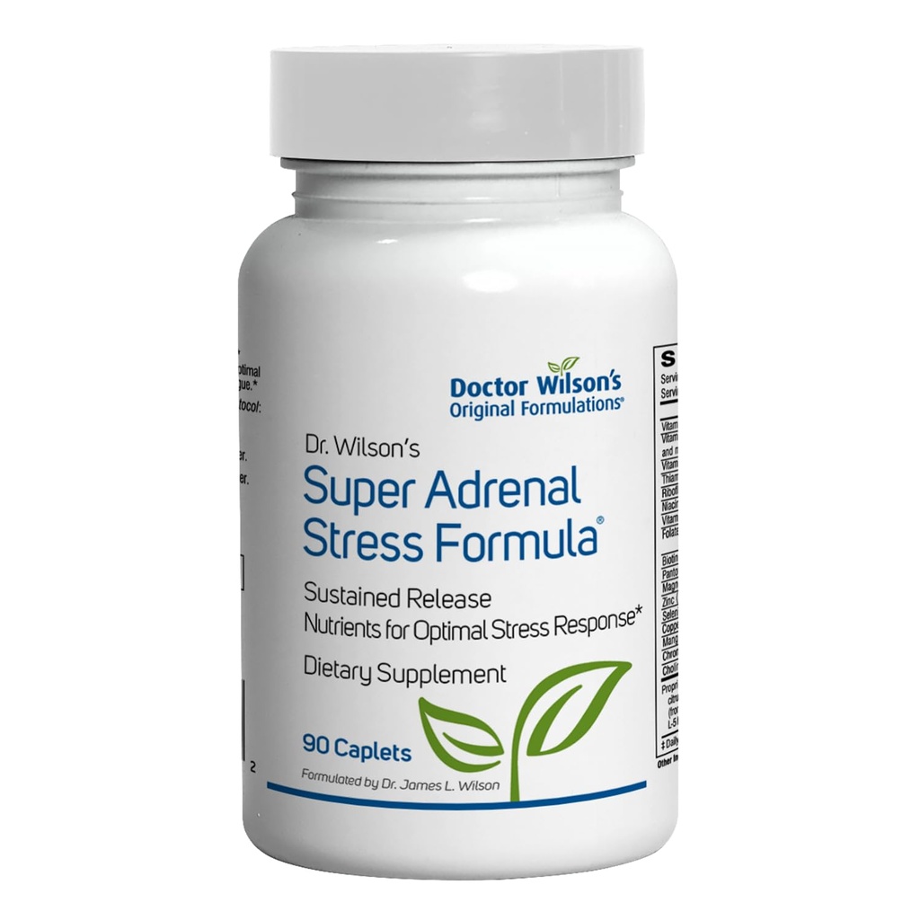Dr. Wilsons Super Adrenal Stress Formula vedvarende Release næringsstoffer for daglig støtte 90 caplets