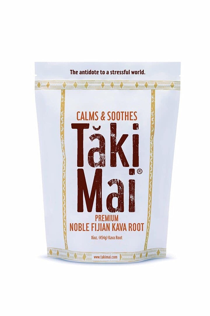 Taki Mai Noble Kava Root Powder 16oz – Autentisk Tradisjonell Grind, Naturlig Aften Avslapning, Restful Nights and Calm Rituals, 100% ren Noble Kava