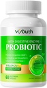 Probiotika for kvinner og menn - Probiotiske 50 milliarder CFU 18 Strains & 5 Digestive Enzymer for Gut Helse, Immune - Probiotika Kapsler støtter gass & Bloating, Naturlig, Ikke-GMO, Glutenfri, 60ct