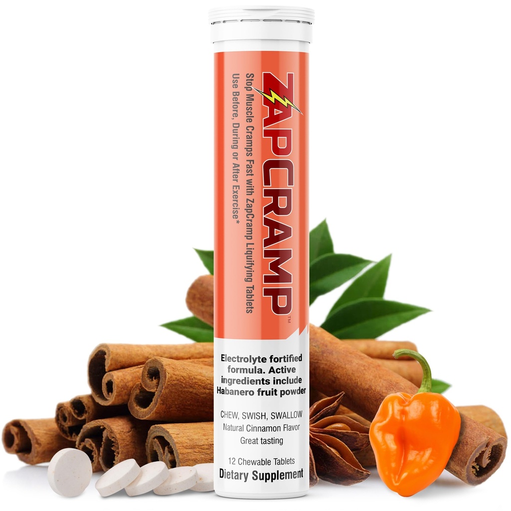 Stopp muskelkramper raskt med Capsaicin fra Habanero Fruit Powder Liquifying Chewable Tabletter med elektrolyter for kropp og ben Cramps Relief- 12 tabletter